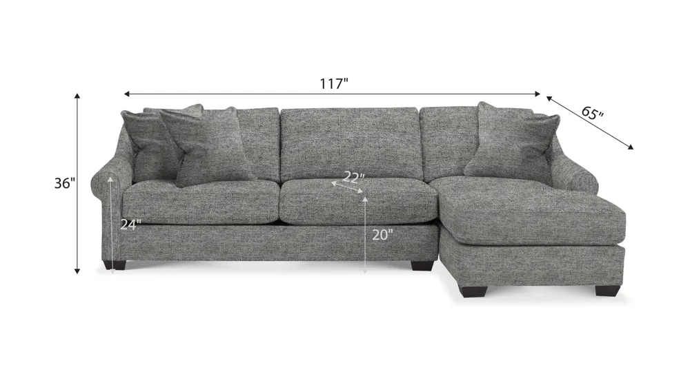 Thatcher 2-pc. Sectional Dimensions