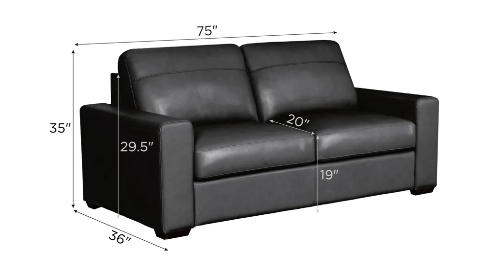 Harley 2-pc. Leather Sofa Dimensions