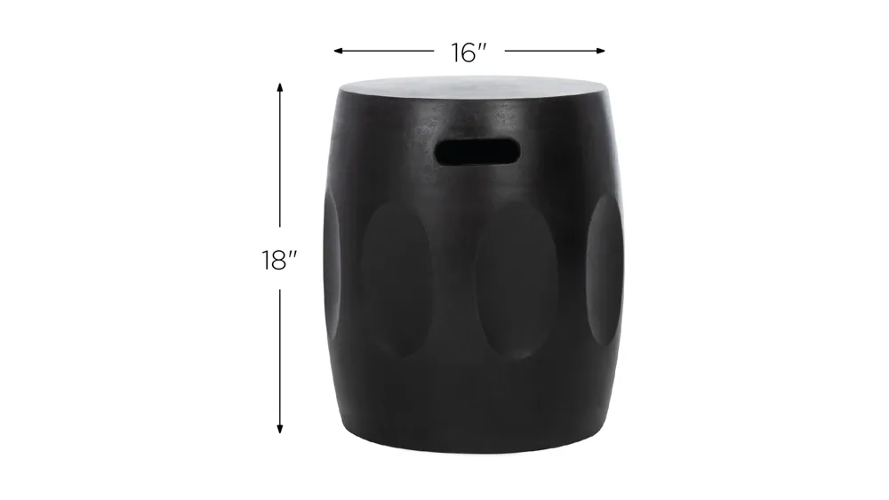 Clayton Outdoor Concrete Accent Stool Dimensions