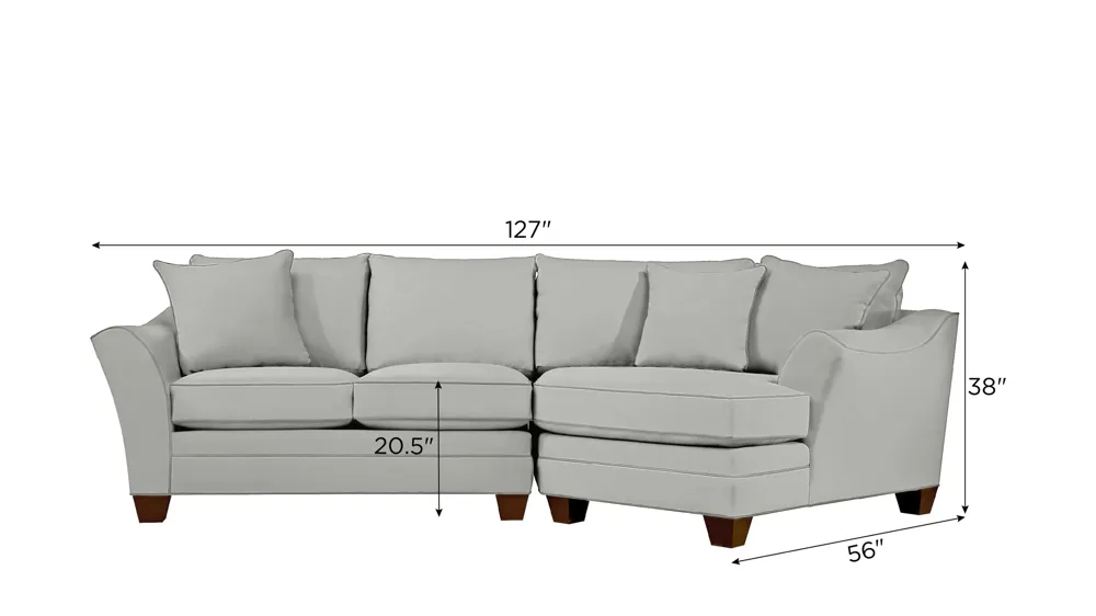 Foresthill 2-pc. Right Hand Cuddler Sectional Sofa Dimensions