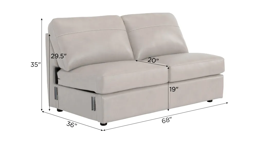 Harley Leather Armless Queen Sleeper Dimensions