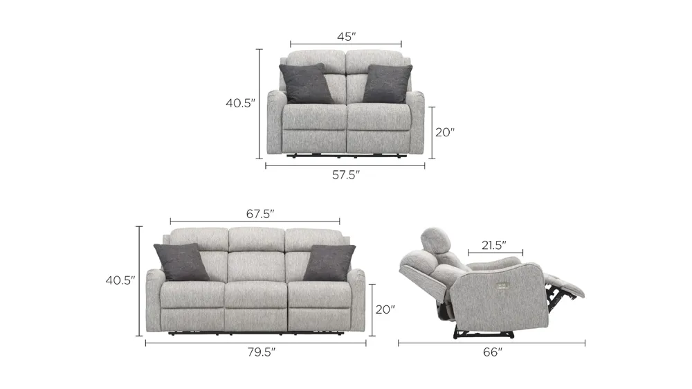 Waverly Living Room Set Dimensions