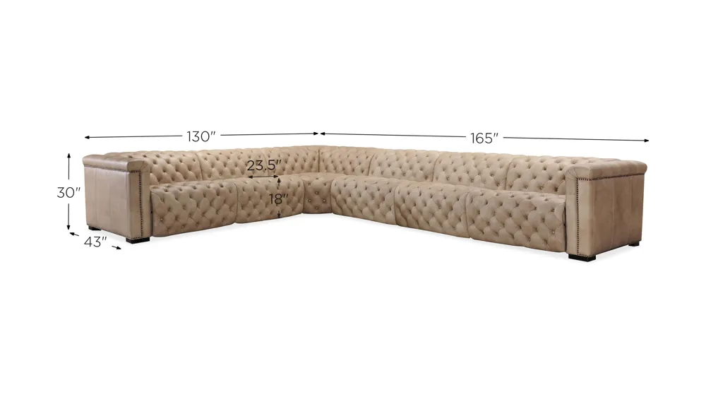 Savion Grandier 6-pc. Reversible Power Reclining Sectional Dimensions