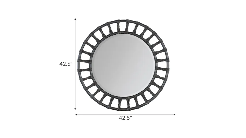 Retreat Pole Rattan Accent Mirror Dimensions