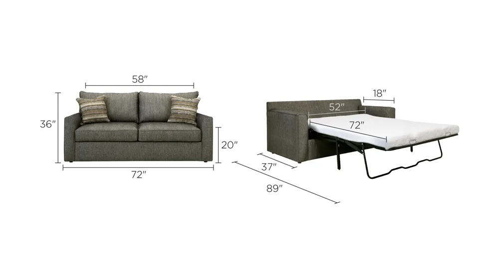 Trayce Chenille Full Sleeper Sofa Dimensions