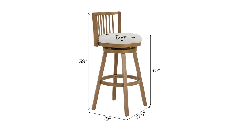 Clover Swivel Barstool Dimensions