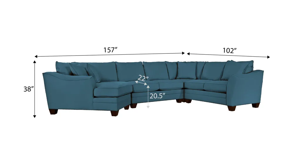 Foresthill 4-pc. Left Hand Cuddler with Loveseat Sectional Sofa Dimensions