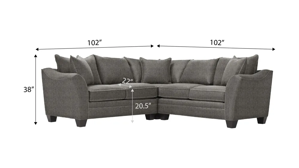 Foresthill 3-pc. Symmetrical Loveseat Sectional Sofa Dimensions