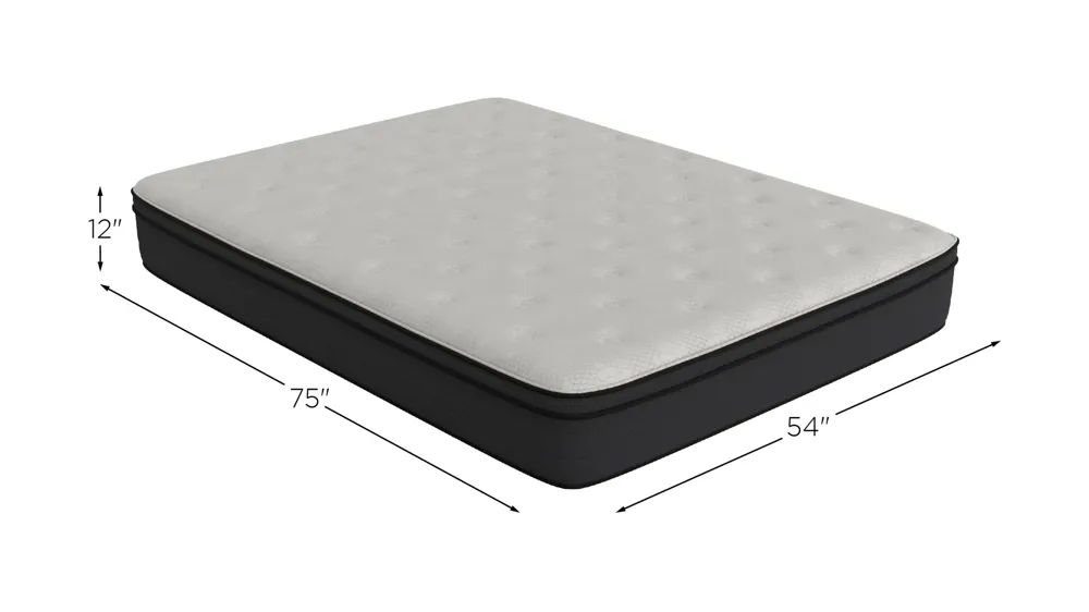 SleepInc. 12-inch Medium Hybrid Mattress in a Box Dimensions