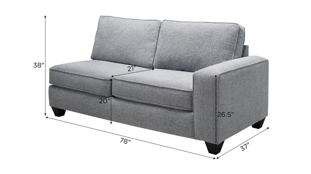 Alston Right Arm Facing Loveseat Dimensions