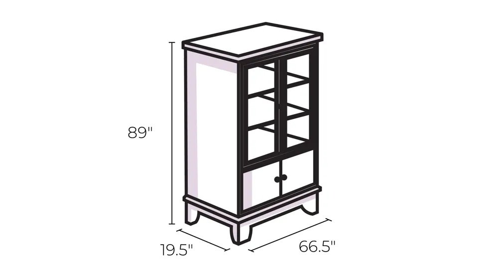 Euro 2-pc. China Cabinet Dimensions