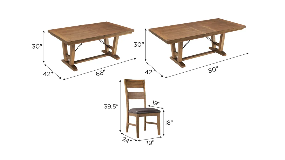 Fenwick 5-pc. Dining Set Dimensions