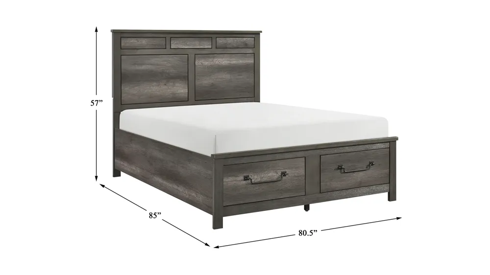 Gabe Platform Bed w/ Storage Dimensions