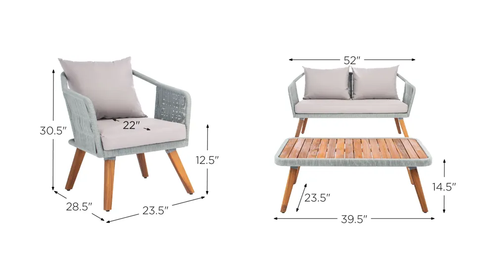 Nason Rope 4 Piece Living Set Dimensions