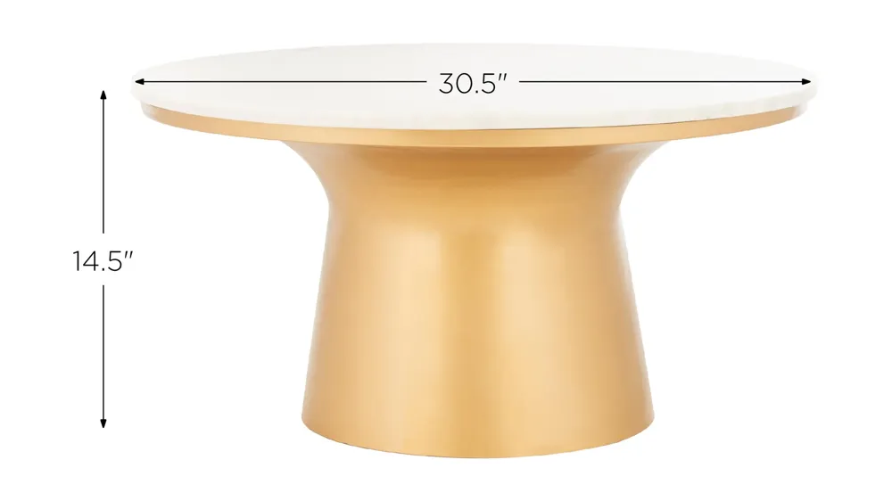 Ruxton Pedestal Coffee Table Dimensions