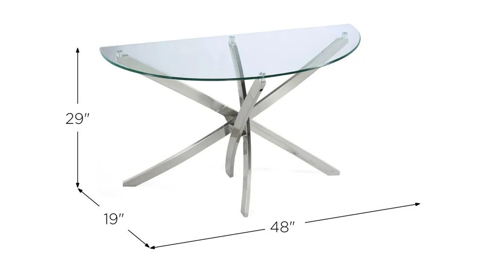 Zila Demilune Sofa Table Dimensions