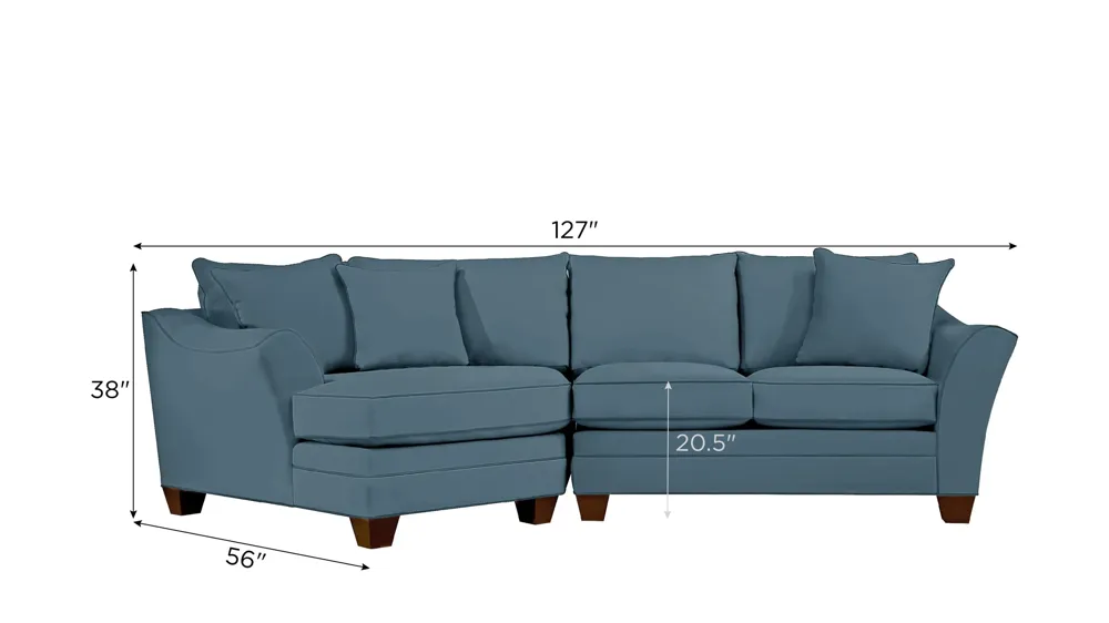 Foresthill 2-pc. Left Hand Cuddler Sectional Sofa Dimensions