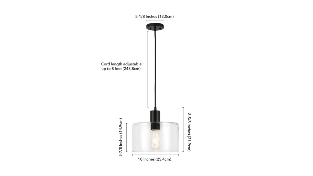 Embla Clear Glass Pendant Dimensions