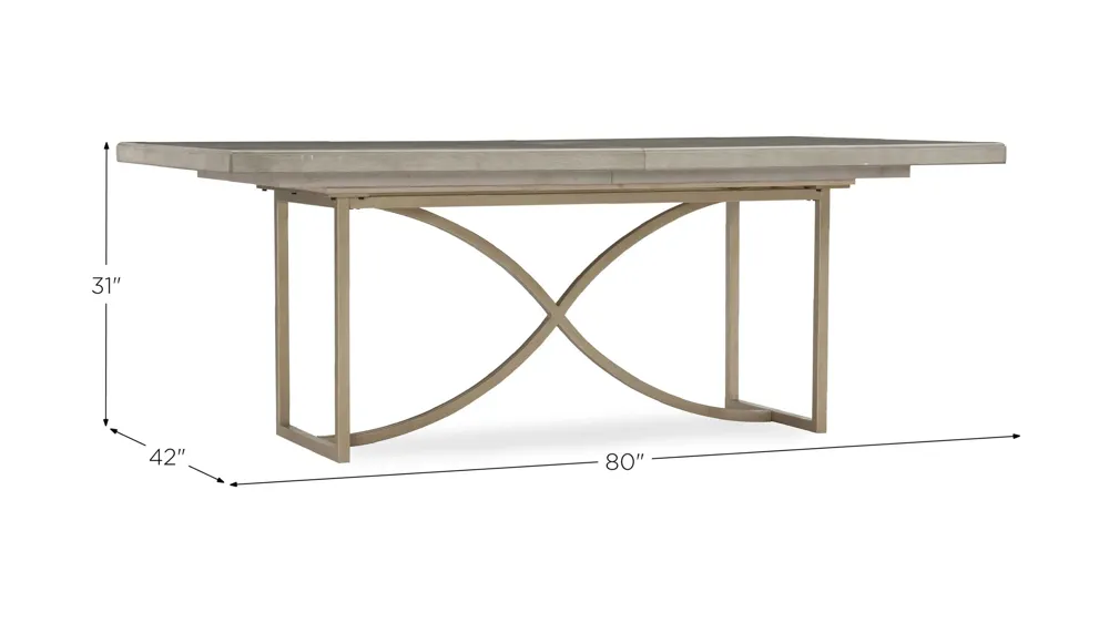 Elixir Rectangular Dining Table with Leaf Dimensions