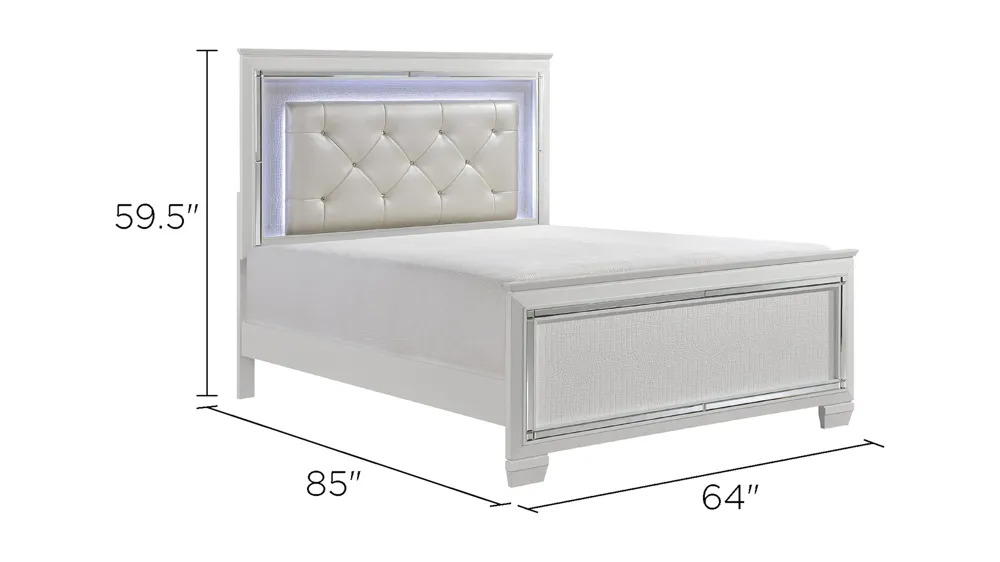 Brambley Bed w/ LED Lights Dimensions