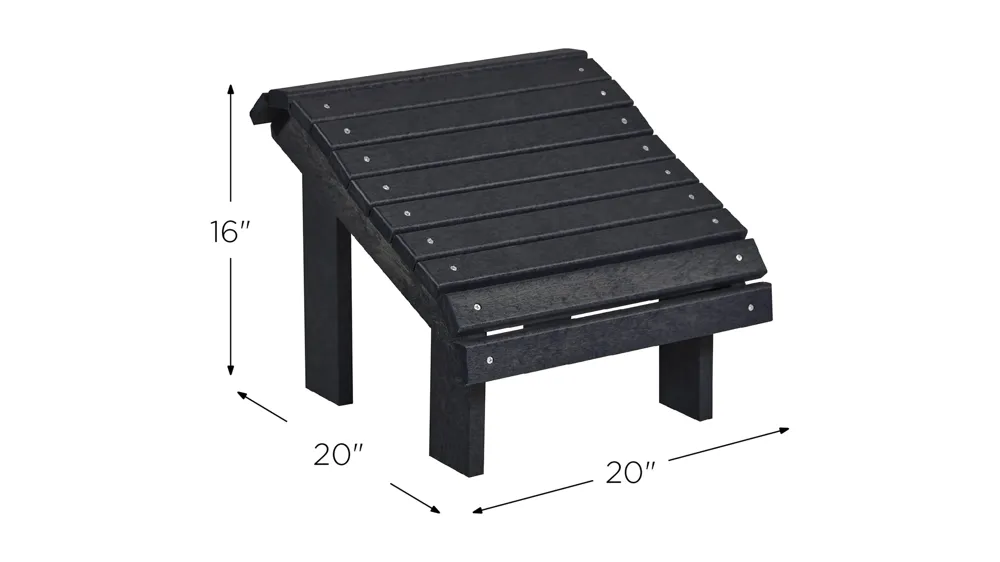 Generation Recycled Outdoor Premium Adirondack Footstool Dimensions