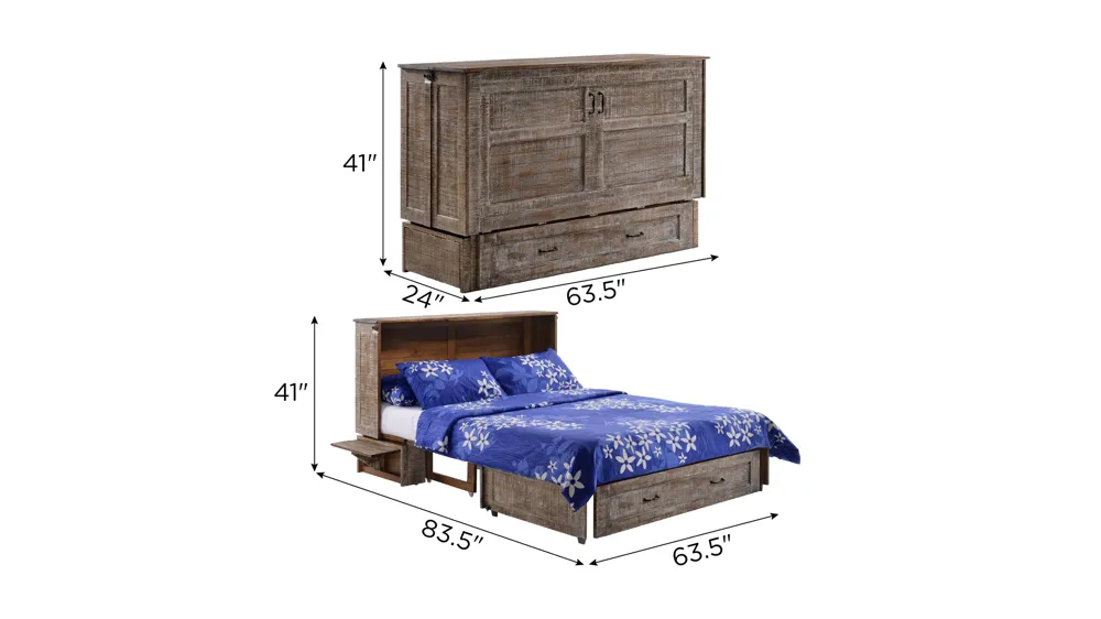 Benedkt Poppy Cabinet Bed with Mattress Dimensions