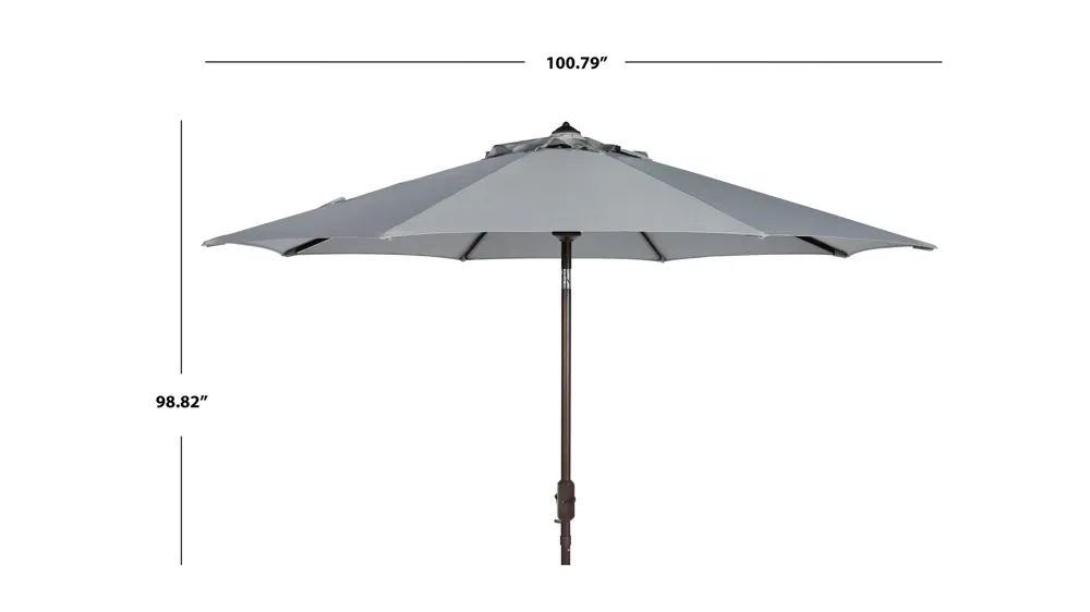 Ortega UV Resistant 9 ft Auto Tilt Crank Umbrella Dimensions