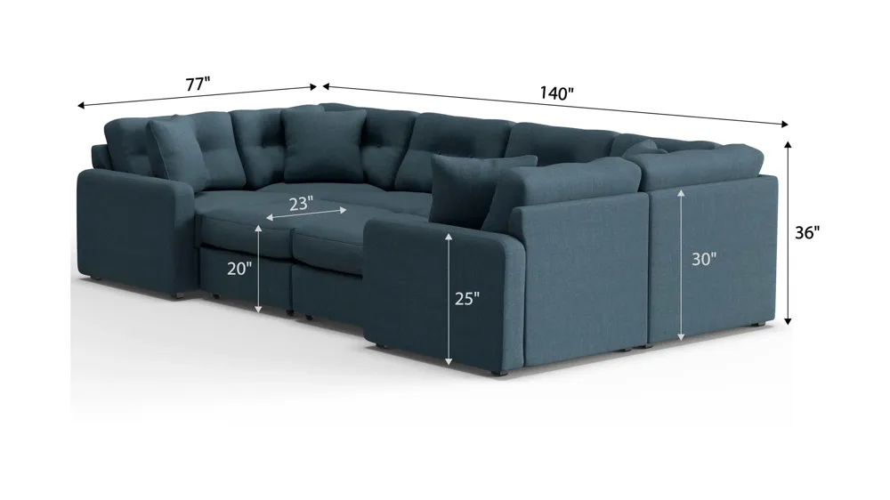 ModularOne 8-pc. Sectional Dimensions