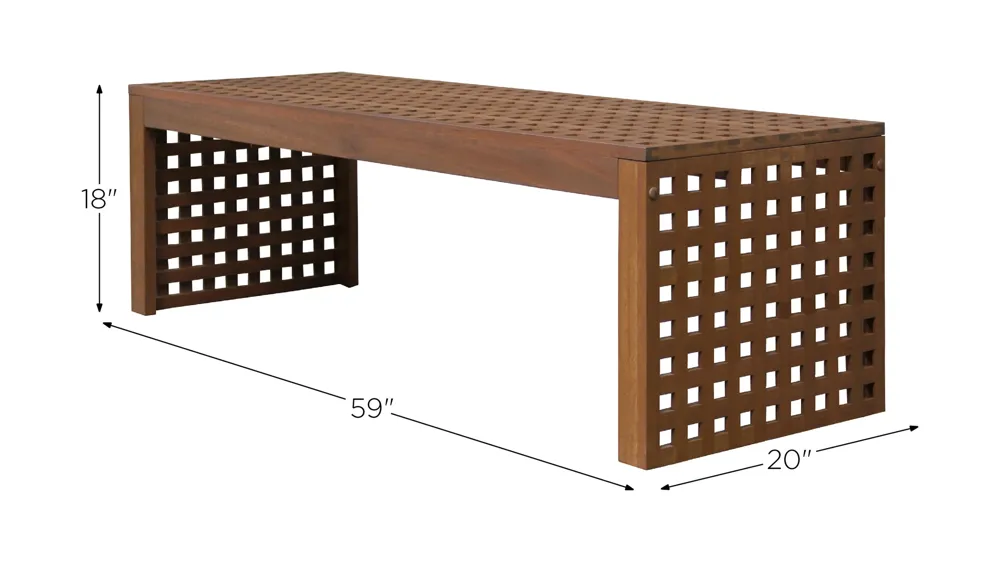 Boggs Outdoor Oversized Bench Dimensions