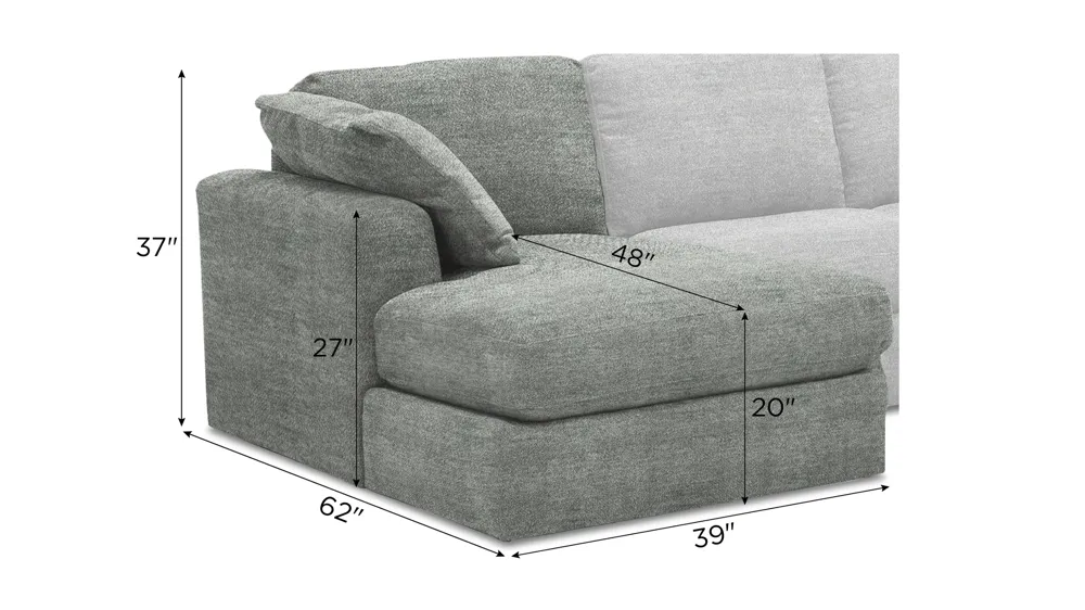 Nappily Left Arm Facing Chaise Dimensions