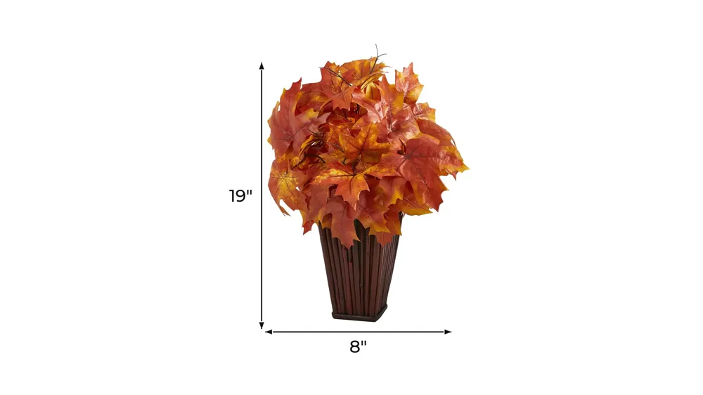 Fall foliage 19" Maple Leaves in Planter Dimensions