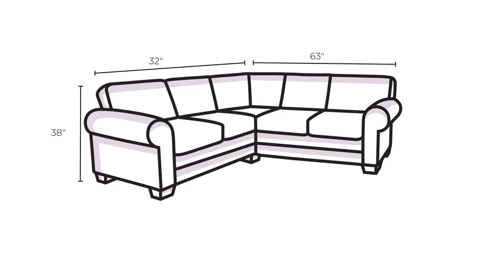 Harmony Right Arm Facing Chaise Dimensions