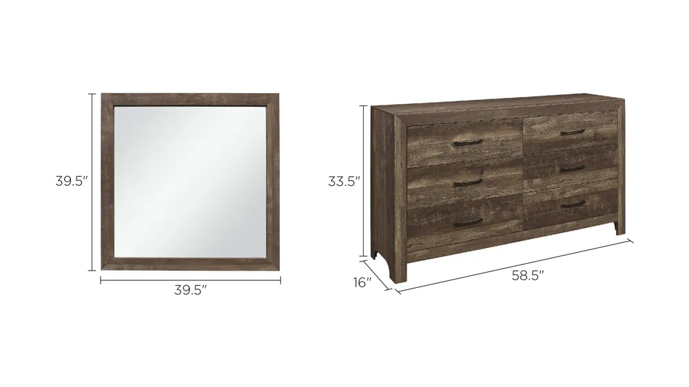 Bijou 6-Drawer Bedroom Dresser With Mirror Dimensions