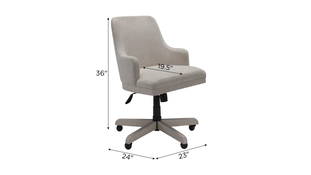 Caspian Upholstered Desk Chair Dimensions