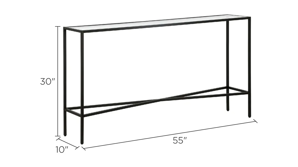 Edena Rectangular Accent Table with Glass Tabletop Dimensions