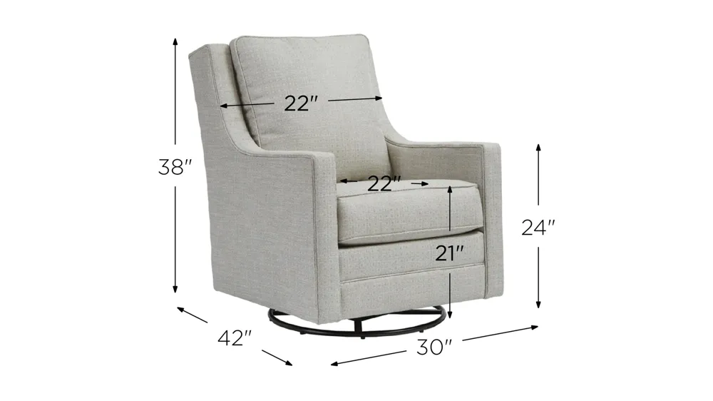 Kambria Swivel Glider Accent Chair Dimensions