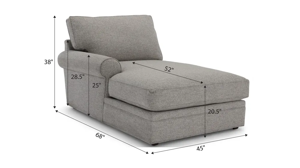 Nelson Left Arm Facing Chaise Dimensions