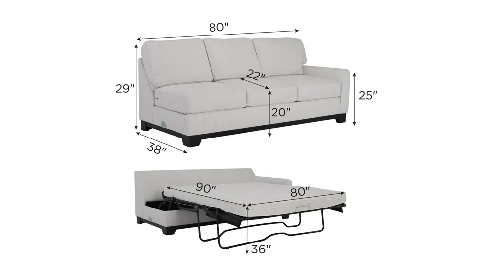 Artemis I Right Arm Facing Queen Sleeper Dimensions