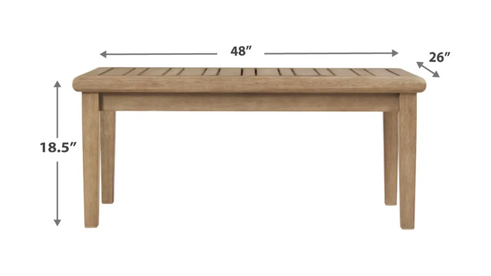 Gerianne Outdoor Cocktail Table Dimensions