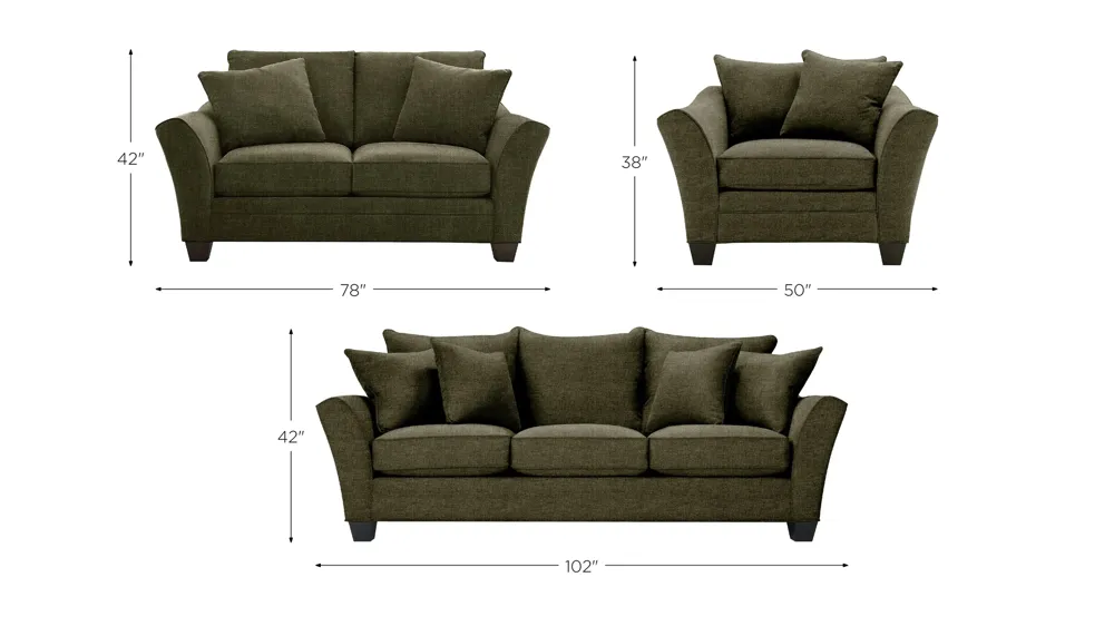 Briarwood Living Room Set Dimensions