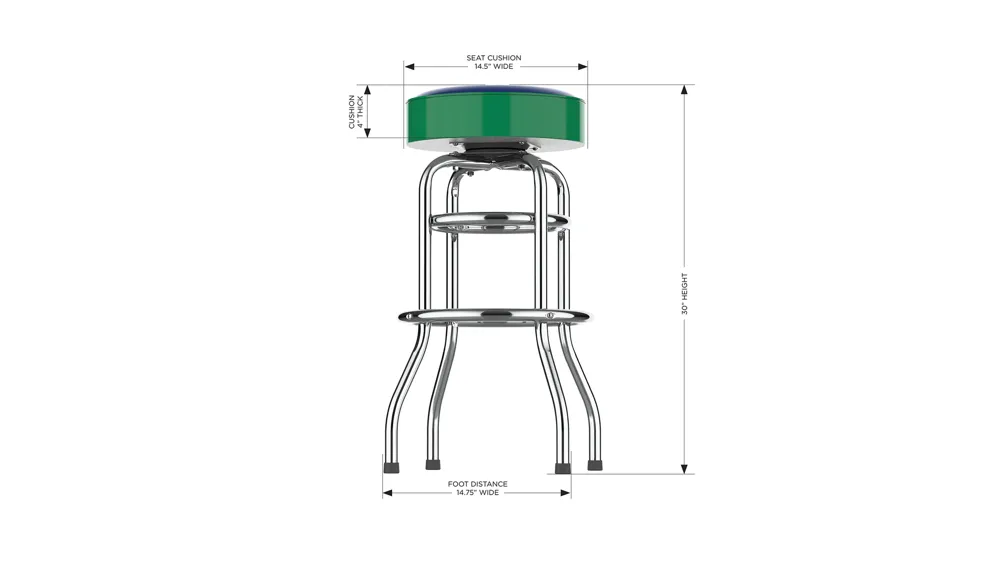 NHL Backless Swivel Bar Stool Dimensions