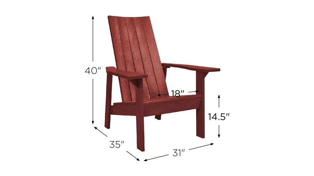 Capterra Casual Recycled Outdoor Flatback Adirondack Chair Dimensions