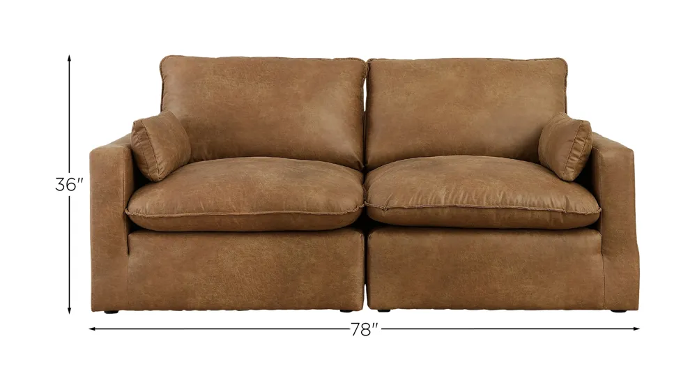 Marlaina 2-Piece Sectional Loveseat Dimensions