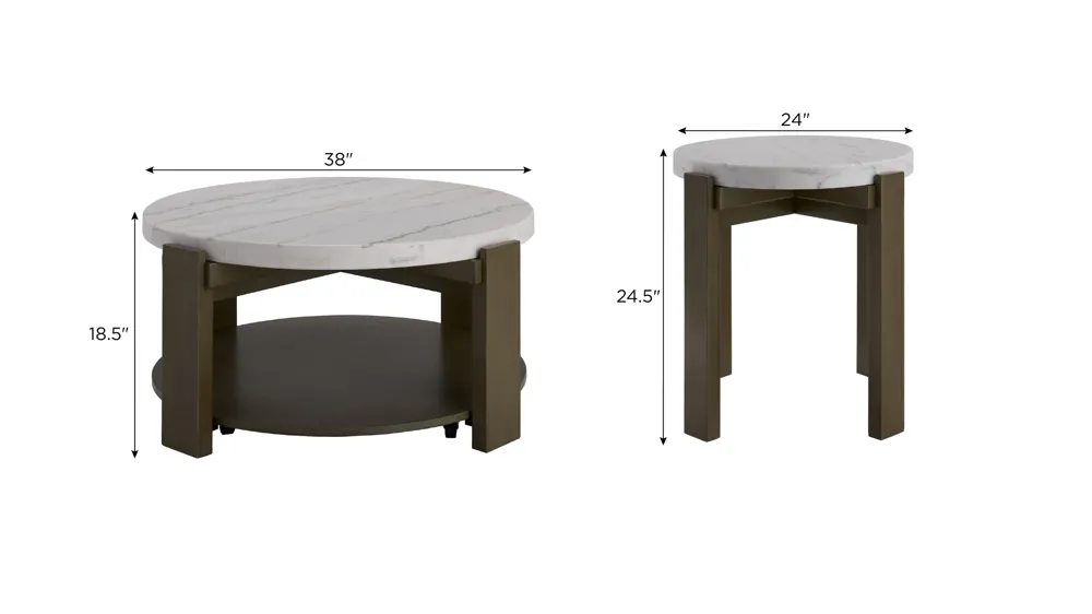 Ryle 3-pc. Occasional Tables Dimensions