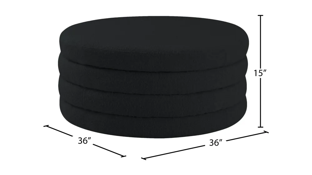 Aphia Boucle Fabric Ottoman/Coffee Table Dimensions