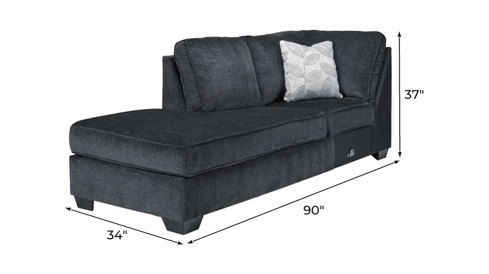 Adelson Chenille Left Arm Facing Chaise Dimensions