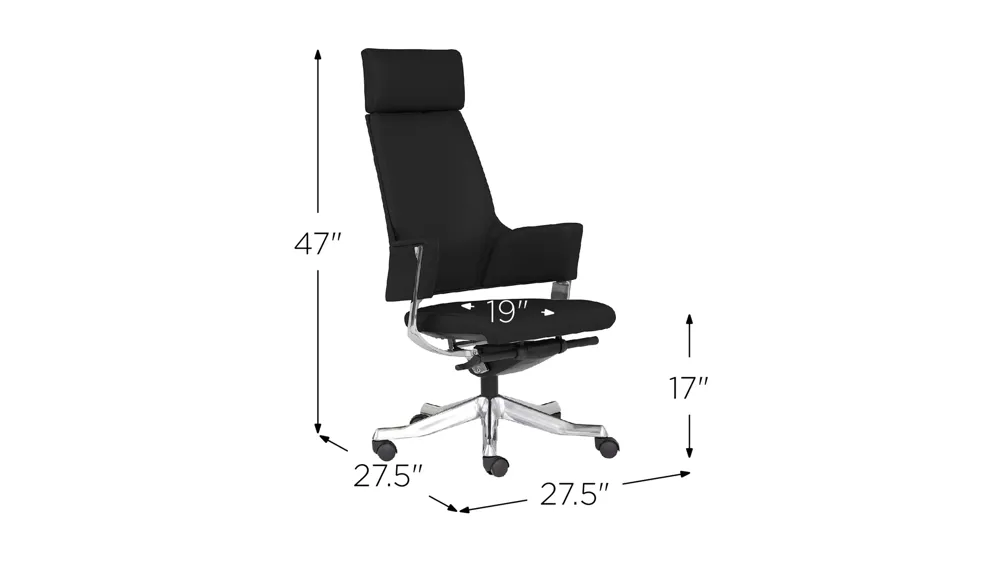 Lyndon High Back Office Chair Dimensions