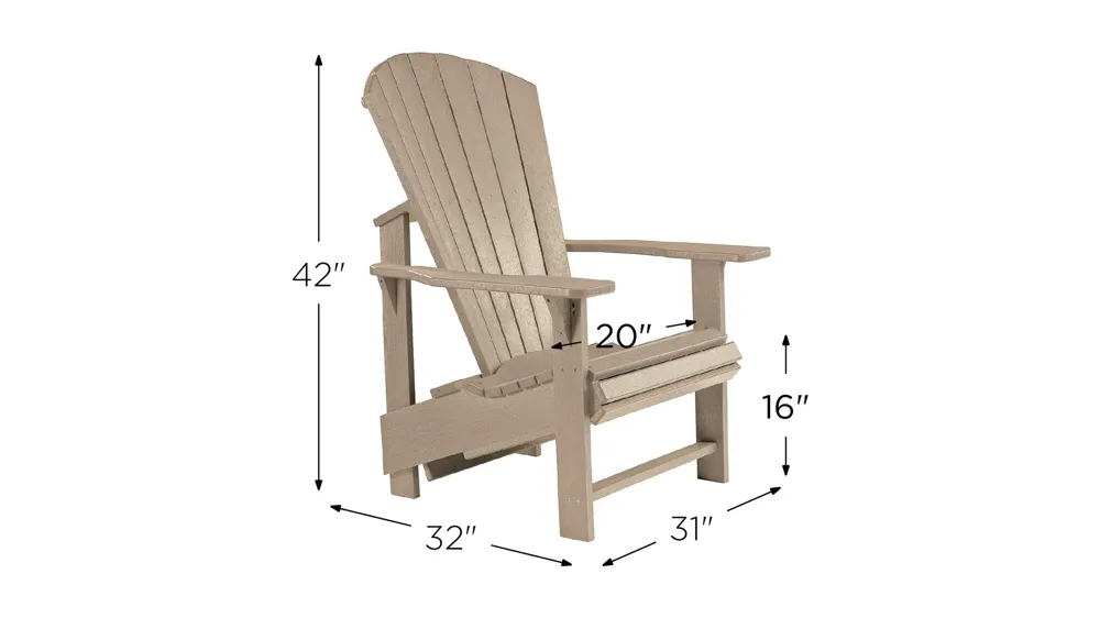 Generation Recycled Outdoor Upright Adirondack Chair Dimensions