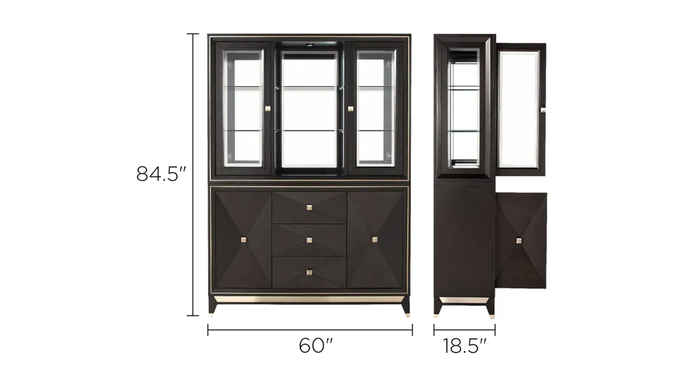 Callister 2-pc. China Cabinet w/ Lighting Dimensions