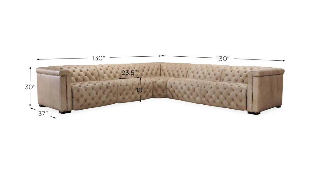 Savion Grandier 5-pc. Power Reclining Sectional Dimensions